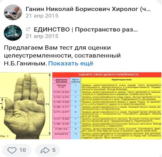 Хиромант Николай Ганин вконтакте